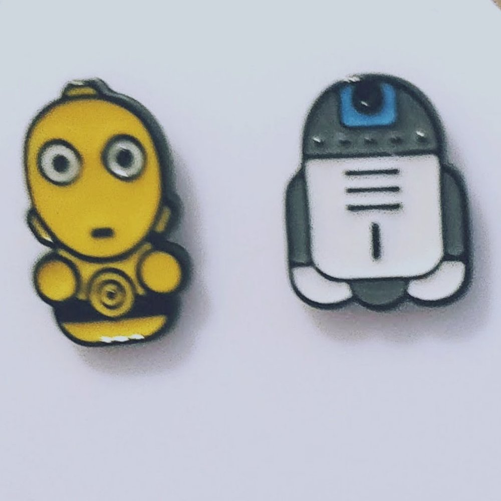 Star Wars C3-PO & R2-D2 Small Stud Earrings Enamel